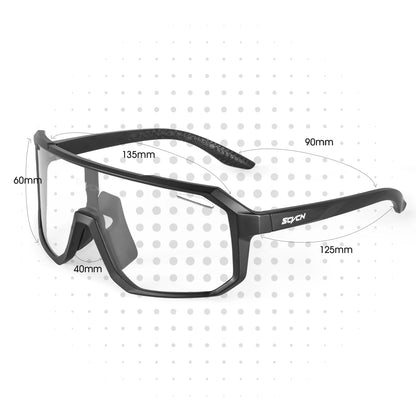 Gafas de Ciclismo SCVCN Fotocromáticas | Gafas Deportivas UV400 para Hombres MTB y Ruta