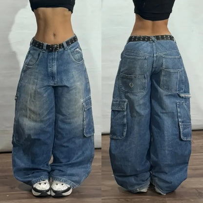Jeans Baggy Bordados Hombre | Pantalones Oversize Y2K Hip Hop Streetwear Harajuku Cintura Alta Pierna Ancha