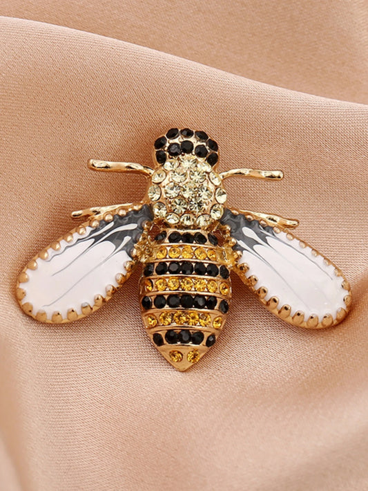 Broche de Abeja con Perla Imitación para Mujer - Joyería Elegante de Moda para Fiesta y Regalo
