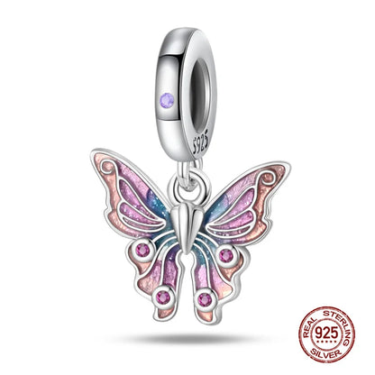 Charm Mariposa de Plata 925 | Dije para Pulsera o Collar 3mm Mujer Joyería Fina