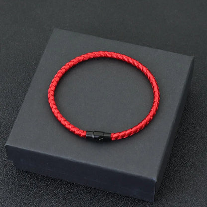Brazalete cuerda roja suerte – Pulsera unisex magnética para pareja, riqueza y prosperidad