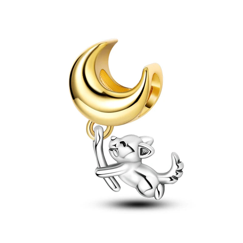 Charm Corazón Mamá e Hija en Plata 925 – Colgante Clásico para Pulseras Tipo Pandora, Regalo Día de la Madre