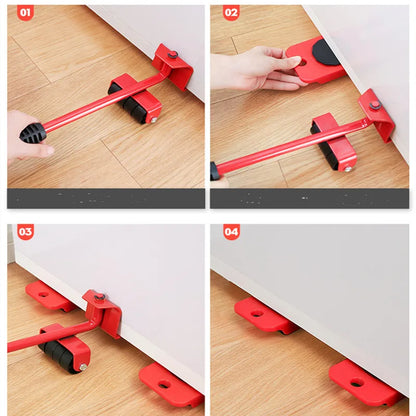 Juego de Rodillos para Mover Muebles – Transportador, Elevador y Herramienta de Mano para Objetos Pesados