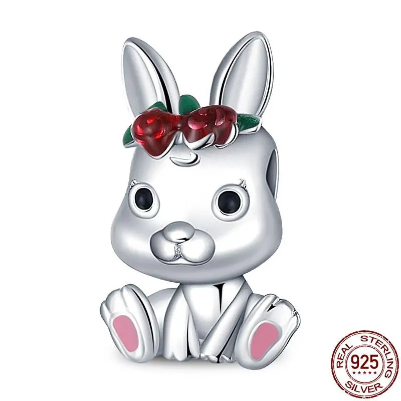 Charm animal mascota en plata 925 – Abalorio elegante para pulsera o collar tipo Pandora, joyería personalizada mujer
