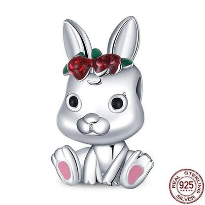 Charm animal mascota en plata 925 – Abalorio elegante para pulsera o collar tipo Pandora, joyería personalizada mujer