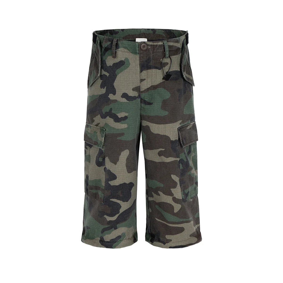 Pantalones Cargo Camuflados Unisex Desmontables | Wide Leg Oversize Rectos Baggy con Patchwork y Colores en Contraste