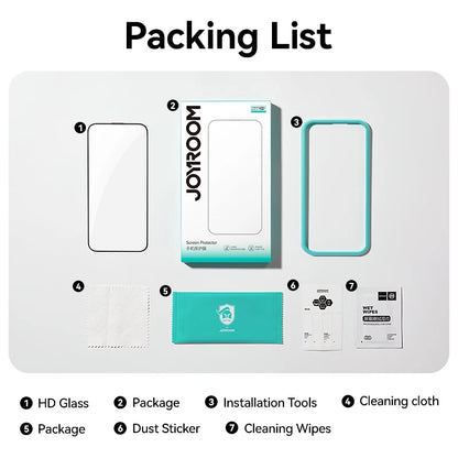 Joyroom Protector de Pantalla de Vidrio Templado HD | Compatible con iPhone 11/12/13/14/15/16 Pro Max | Protección Completa