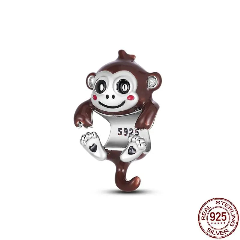 Charm animal mascota en plata 925 – Abalorio elegante para pulsera o collar tipo Pandora, joyería personalizada mujer