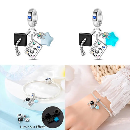 Charm Birrete de Graduación Plata 925 | Compatible Pandora Original