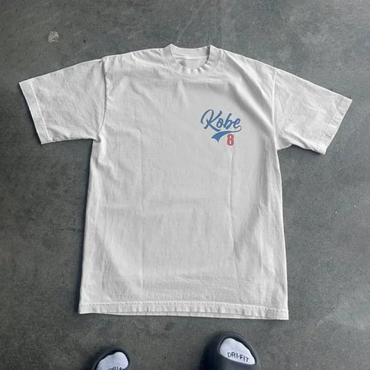 Camiseta Oversize Basket 8 – T-shirt Casual Y2K, 100% Algodón, Manga Corta, Vintage Streetwear
