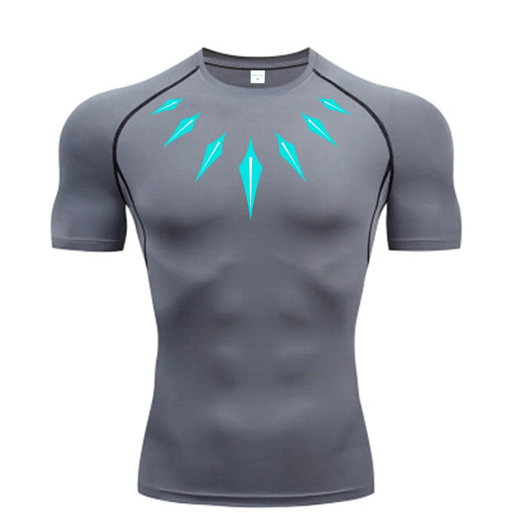Camiseta Compresiva Anime para Hombre – Fitness, Running y Gym con Secado Rápido, Ajuste Slim y Estilo Atlético