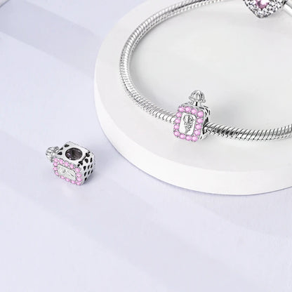 Charm Botella de Perfume en Plata 925 con Corona Rosa – Abalorio Romántico para Pulseras Tipo Qikaola, Regalo San Valentín