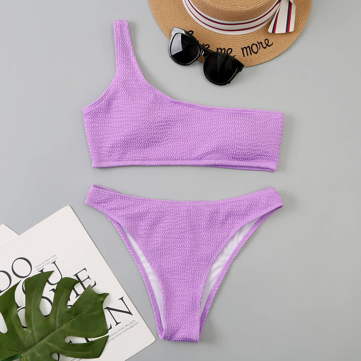 Bikini Mujer 2025 | Sexy Brasileño One Shoulder Playa y Piscina