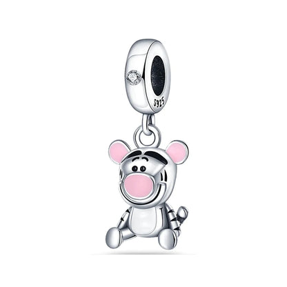 Charm Disney en plata 925 – Mickey, Stitch, Olaf, Donald y Tigger para pulseras tipo Pandora, joyería mágica de princesa