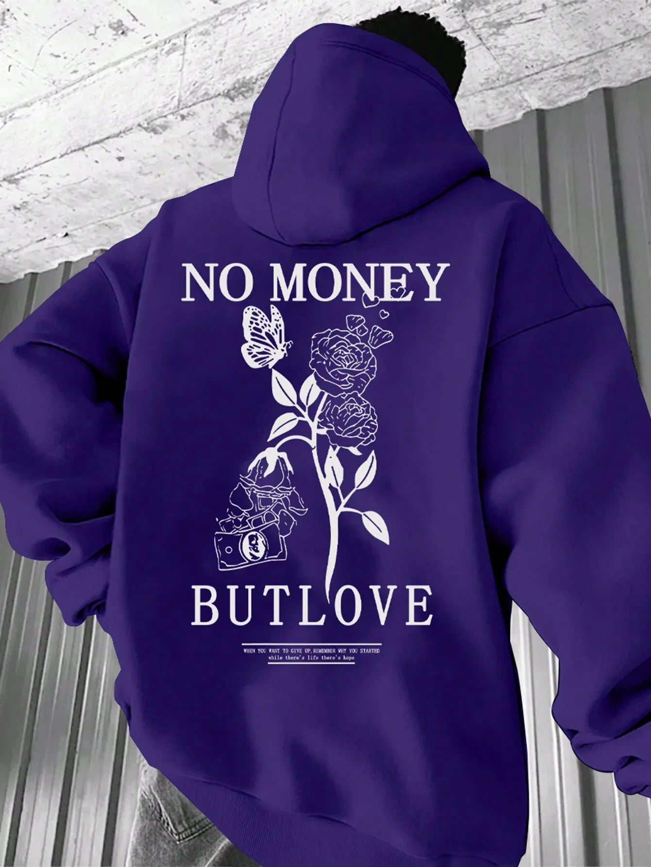 Hoodie Floral Pareja – Sudadera con Capucha Hombre Oversize, Estampado de Letras para Primavera y Otoño
