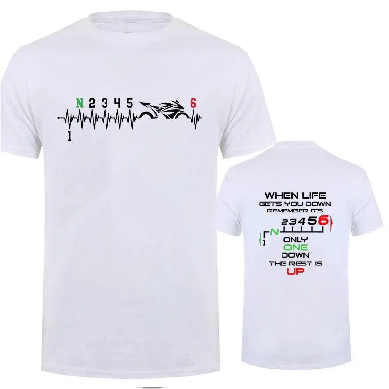 Camiseta Hombre 2025 | Oversize Motociclista con Estampado “Heartbeat”