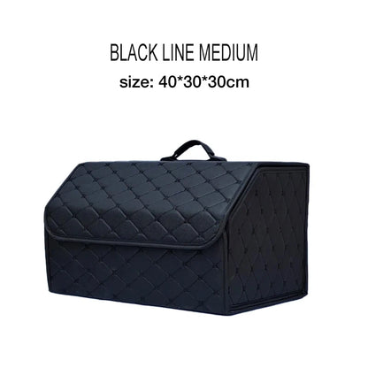 Organizador de Maletero de Coche | Caja de Gran Capacidad | Plegable de Cuero | Multiusos para Herramientas y Accesorios | Emergencias