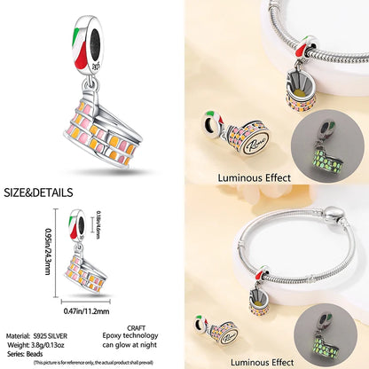 Charm Torre Eiffel plata 925 – Colgante de edificio emblemático para pulsera tipo Pandora mujer