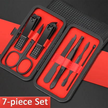 Set Profesional de Cortauñas 7-24 Piezas | Kit de Manicura y Pedicura de Alta Precisión para Hombres y Mujeres