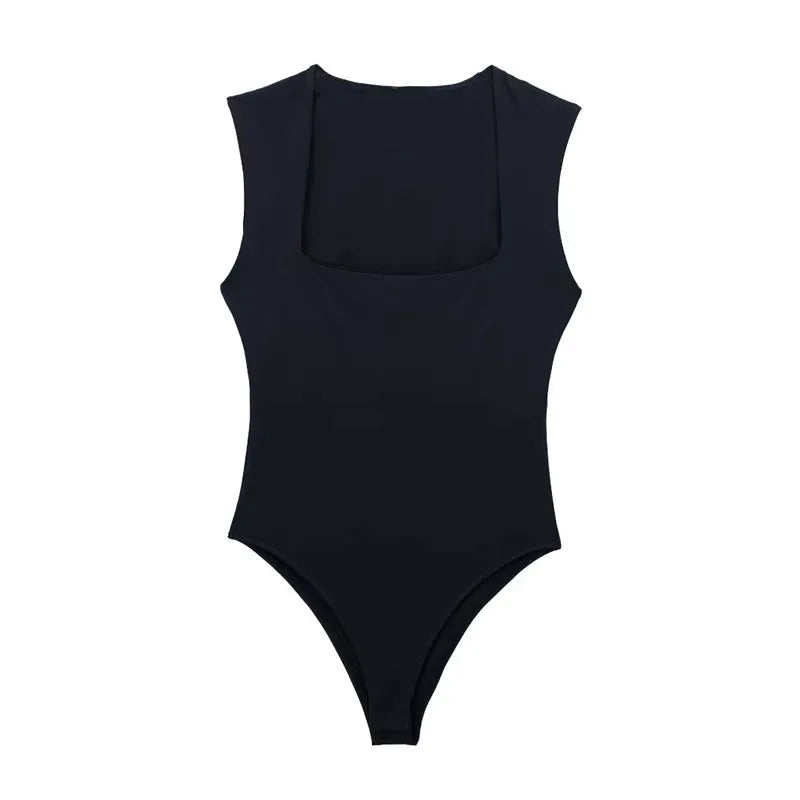 Body Mujer 2025 Sin Mangas Cuello Cuadrado | Bodycon Ajustado Sexy Verano