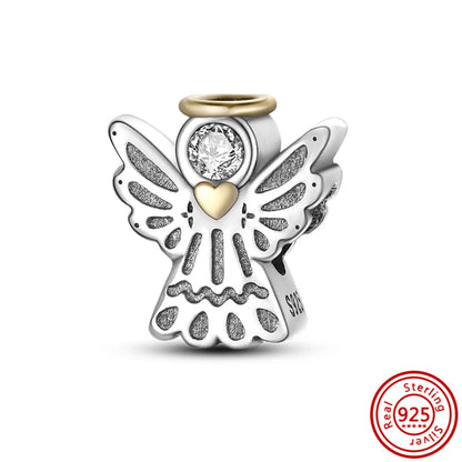 Charm perrito y huesito de plata 925 – Abalorio estilo sorpresa para pulsera tipo Pandora, joyería DIY romántica