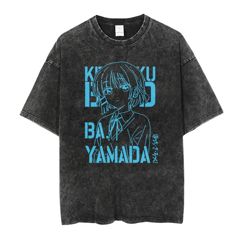 Camiseta Oversized Bocchi Club | Anime Bocchi The Rock Hombre | Algodón Estampada Creativa