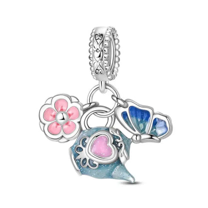 Charm Espejo Mágico Princesa Ángel Rosa en Plata 925 – Beads Compatibles Pandora Mujer Joyería DIY