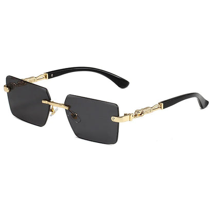 Gafas de Sol Rectangulares Sin Montura Unisex | Fashion Rimless UV400 Retro para Playa, Viajes y Deportes