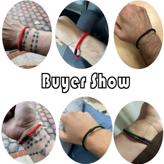 Brazalete cuerda roja suerte – Pulsera unisex magnética para pareja, riqueza y prosperidad