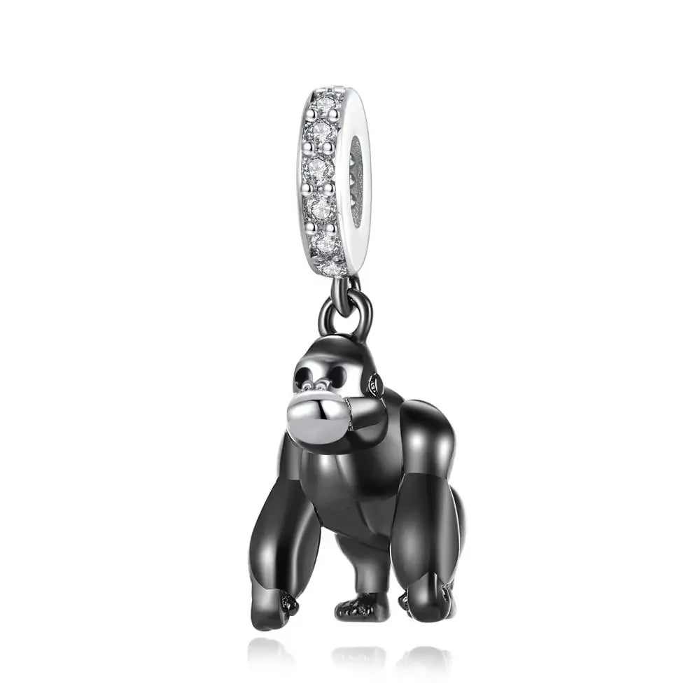 Charm gato negro de plata 925 con huella – Colgante animal para pulsera tipo Pandora, joyería DIY elegante para mujer