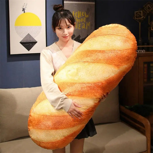 Almohada Peluche Pan Francés – Cojín Suave y Realista en Forma de Baguette | Decoración, Juguete y Compañero de Sueño