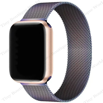 Correa Milanese para Apple Watch Ultra/SE/Series 9/8/7/6/5/3 – Pulsera Magnética de Acero Inoxidable 49mm 45mm 44mm 41mm 40mm 38mm