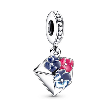 Charm Plata 925 Flores Rosadas | Cerezo y Margarita Brillante Compatible Pandora