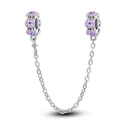 Charm de seguridad en plata 925 – Serie copo de nieve, luna, estrella, corazón y moño para pulseras tipo Pandora