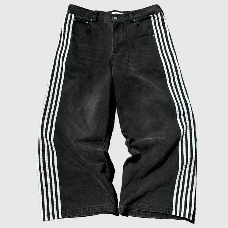 Jeans Oversize Y2K Phantom Unisex | Pantalones Baggy Estilo Hip Hop Streetwear con Parche Bordado Araña Gótico Retro