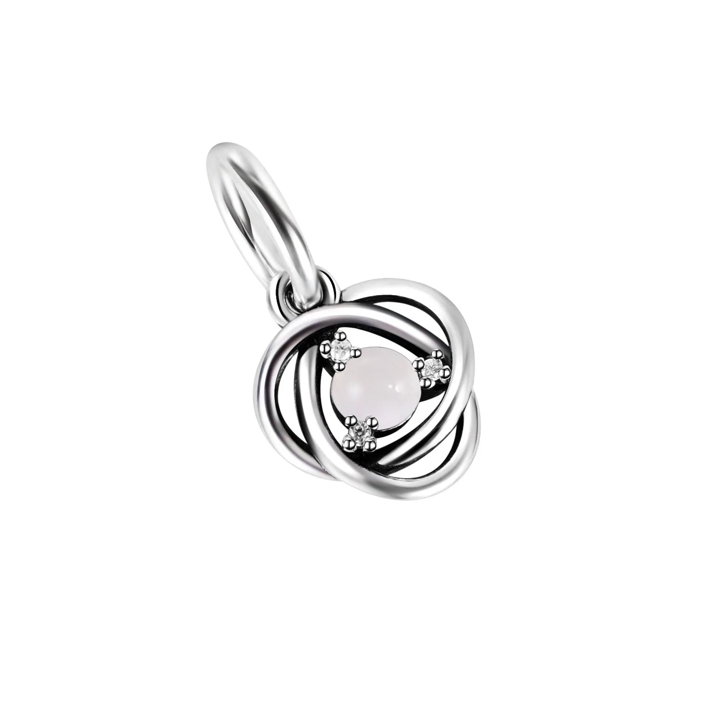 Charm Corazón con Piedras de Nacimiento en Plata 925 – Abalorios Eternity para Pulseras Originales Mujer