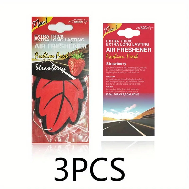Ambientador de Coche Colgante en Forma de Hoja – 3 a 60 Piezas Aroma Natural Vainilla Perfume Interior Auto