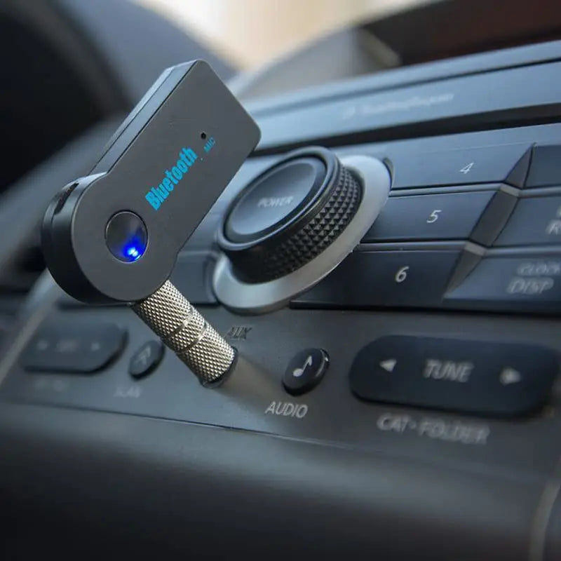 Receptor Bluetooth 5.0 AUX para Coche | Adaptador de Audio Inalámbrico 3.5mm con Micrófono | Transmisor de Música y Manos Libres