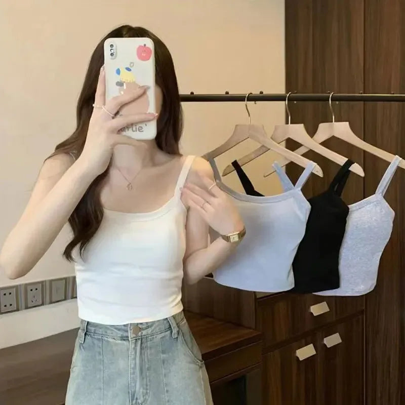 Top Corto Mujer 2025 | Crop Top Sexy Sin Mangas y Lencería Básica