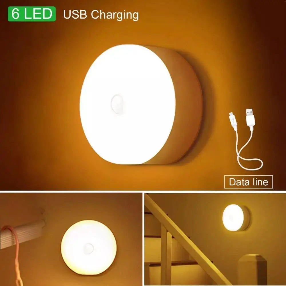 Lámpara LED Inteligente con Sensor de Movimiento | Luz Nocturna Recargable USB | Inalámbrica con Imán para Emergencia y Hogar