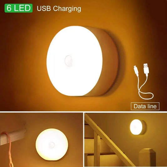 Lámpara LED Inteligente con Sensor de Movimiento | Luz Nocturna Recargable USB | Inalámbrica con Imán para Emergencia y Hogar