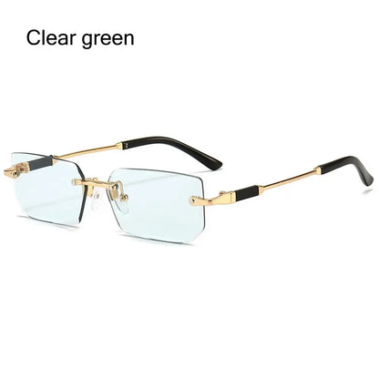 Gafas de Sol Rectangulares Sin Marco Unisex | Retro Moda Verano UV400 Mujer Hombre