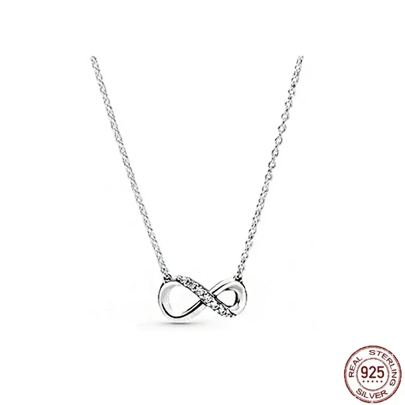 Collar colgante corazón redondo plata 925 – Dije clásico brillante compatible Pandora