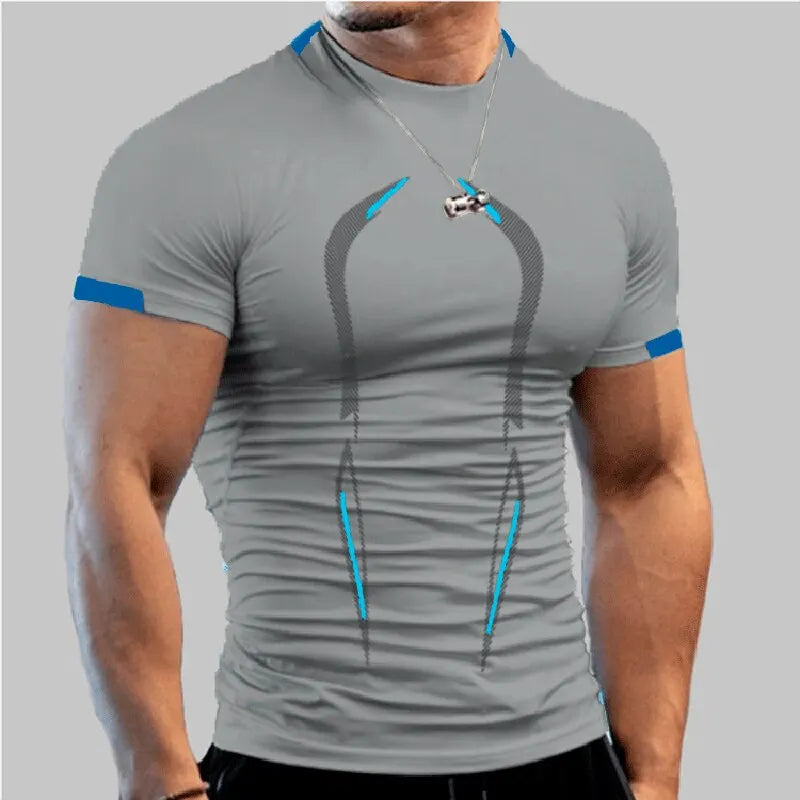 Camiseta Compresiva para Hombre – Fitness, Gym, Running y Superhéroe, Entrenamiento, Transpirable, Secado Rápido, Manga Corta