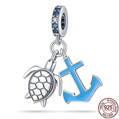 Charm camaleón y luciérnaga que brilla en la oscuridad – Plata 925 para pulsera tipo Pandora, joyería DIY única