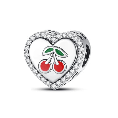 Charms de Plata 925 Frutas (Fresa, Cereza, Manzana y Aguacate) – Abalorios Coloridos para Pulseras Originales