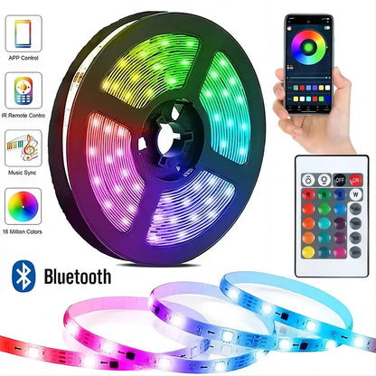 Tira LED SMD5050 USB RGB – Luces Bluetooth para TV, Escritorio y Dormitorio 1/2/3/5M