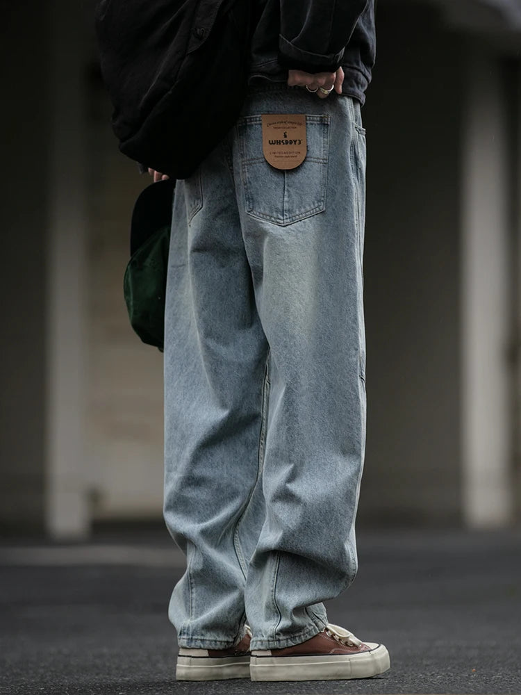 Jeans Baggy Hombre Estilo Japonés | Pantalón Denim Vintage Oversize Recto Streetwear Skate 2025