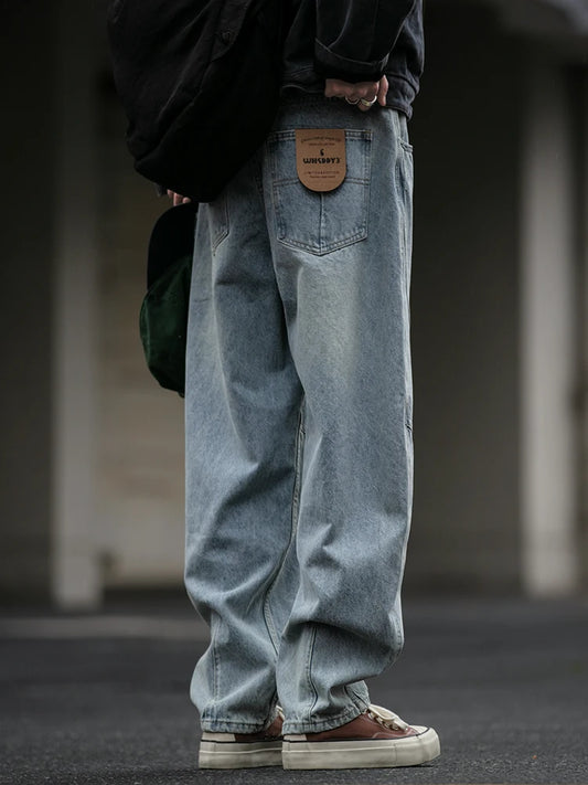 Jeans Baggy Hombre Estilo Japonés | Pantalón Denim Vintage Oversize Recto Streetwear Skate 2025