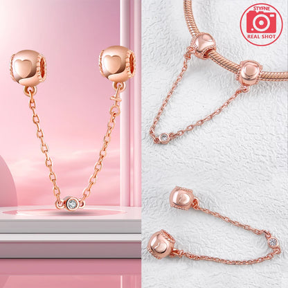 Charm Colgante Pareja Plata 925 y Oro Rosa | Compatible Pandora Original | Pulsera o Collar Mujer